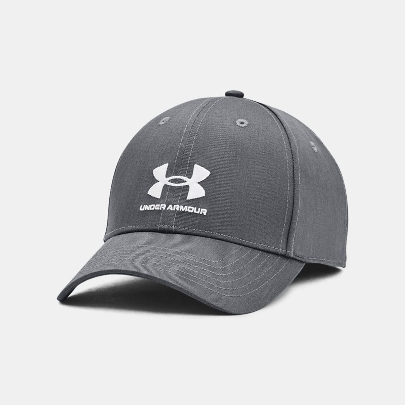 Men's  Under Armour  Branded Adjustable Cap Pitch Gray / White OSFM